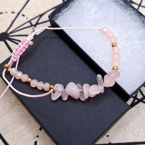 Crystal rose Quartz healing bracelet adjustable